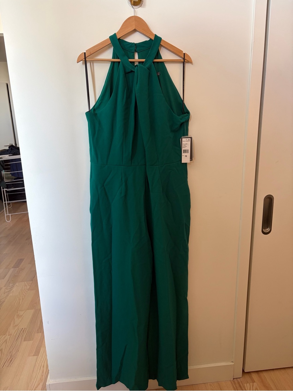 julia jordan Emerald Halter Tie Wide-Leg Jumpsuit